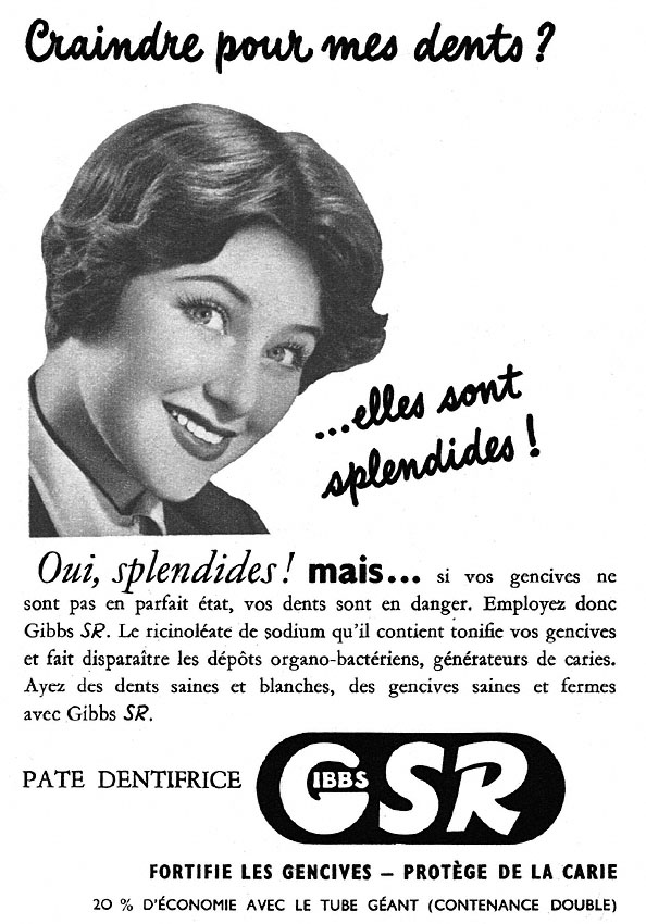 Publicité Gibbs 1950