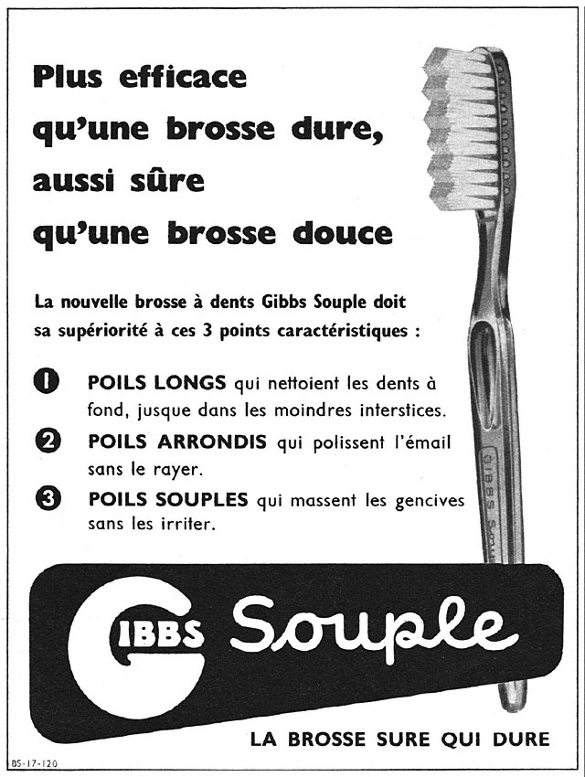 Publicité Gibbs 1950