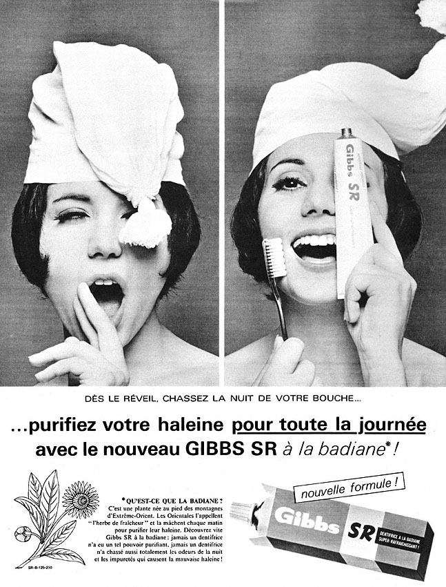 Publicité Gibbs 1965