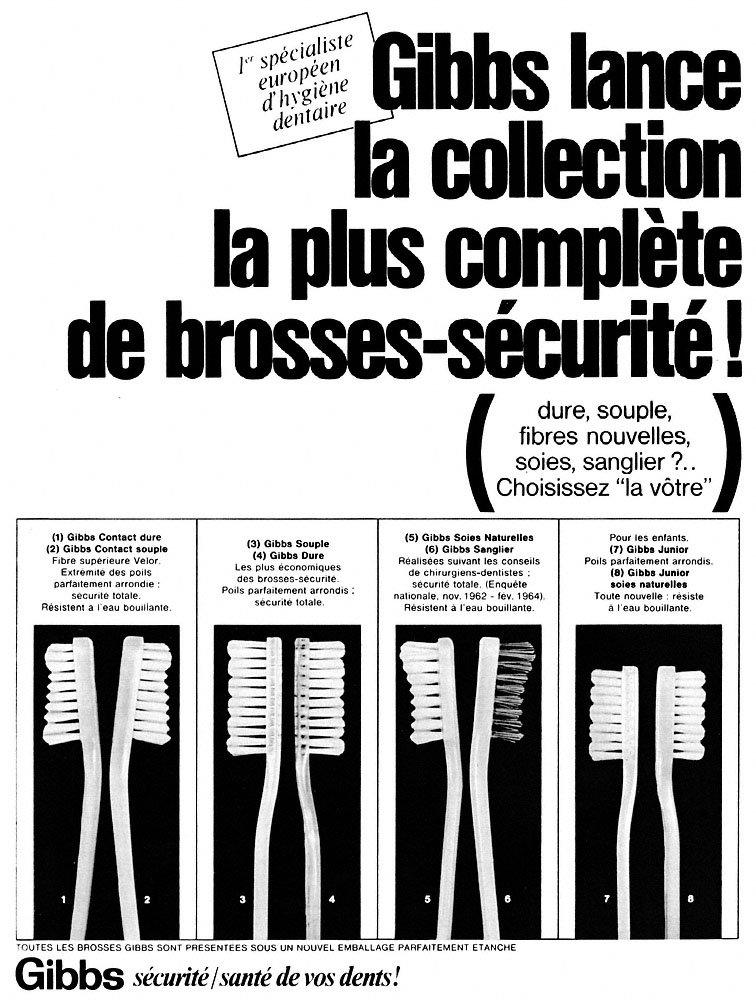 Publicit� Gibbs 1966
