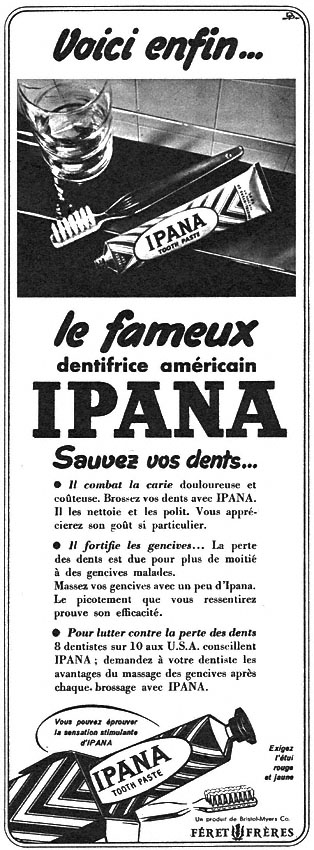 Publicité Ipana 1950