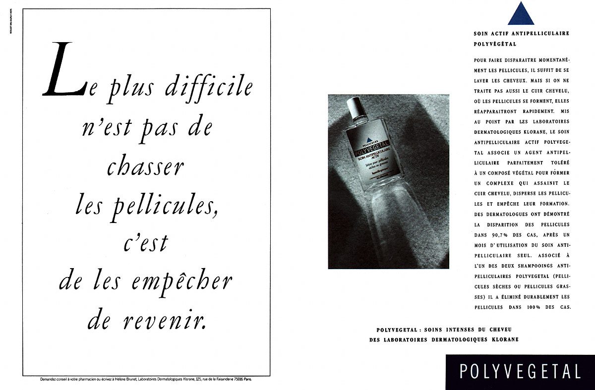 Publicité Klorane 1987