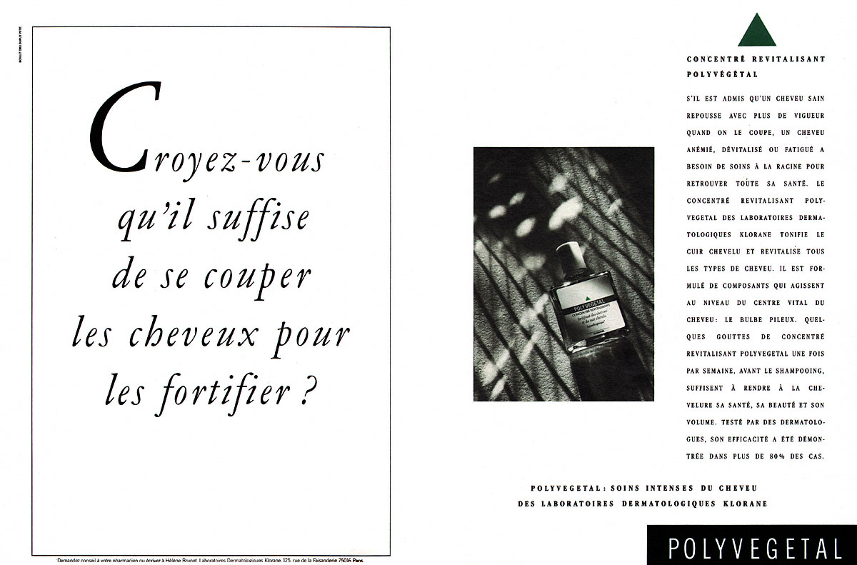 Publicité Klorane 1987