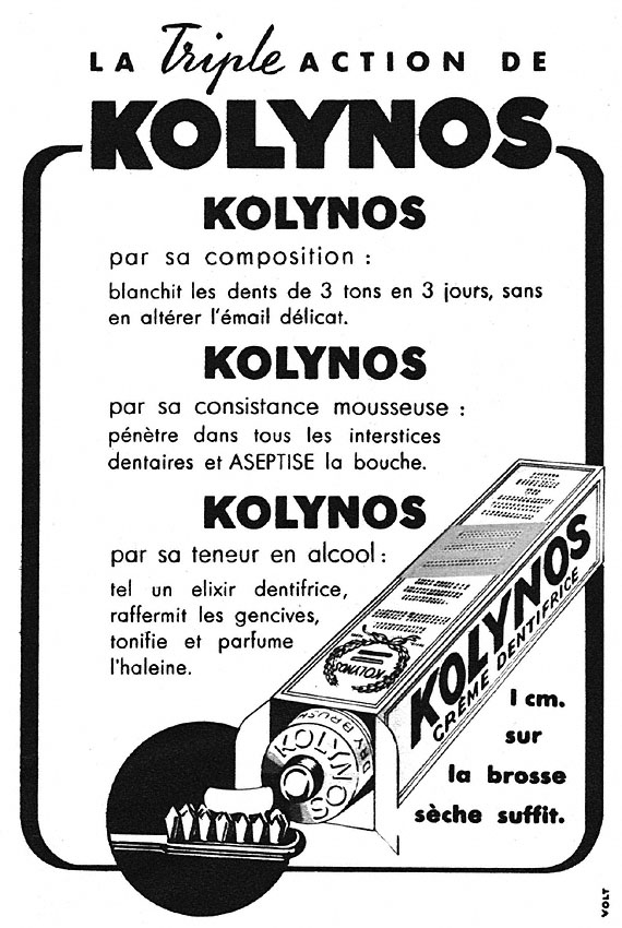 Publicité Kolynos 1950