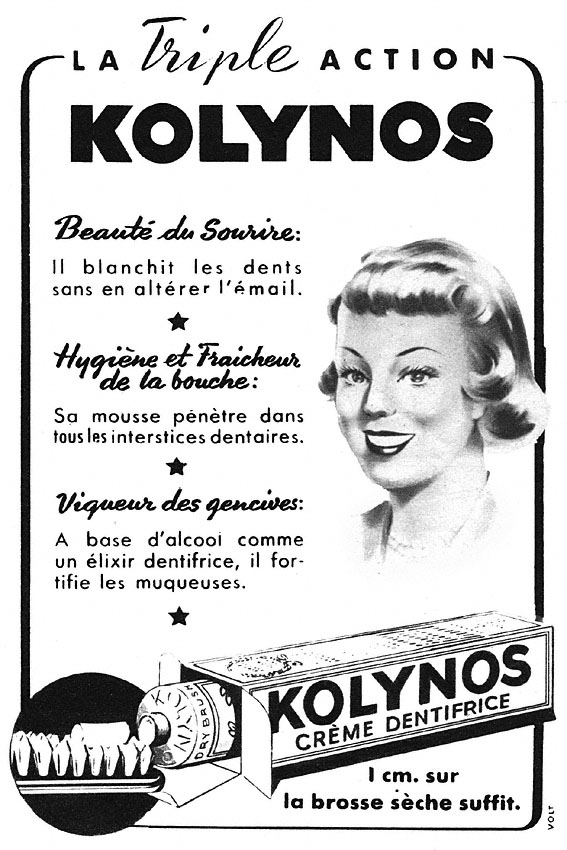 Publicité Kolynos 1950