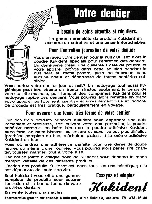 Publicité Kukident 1966