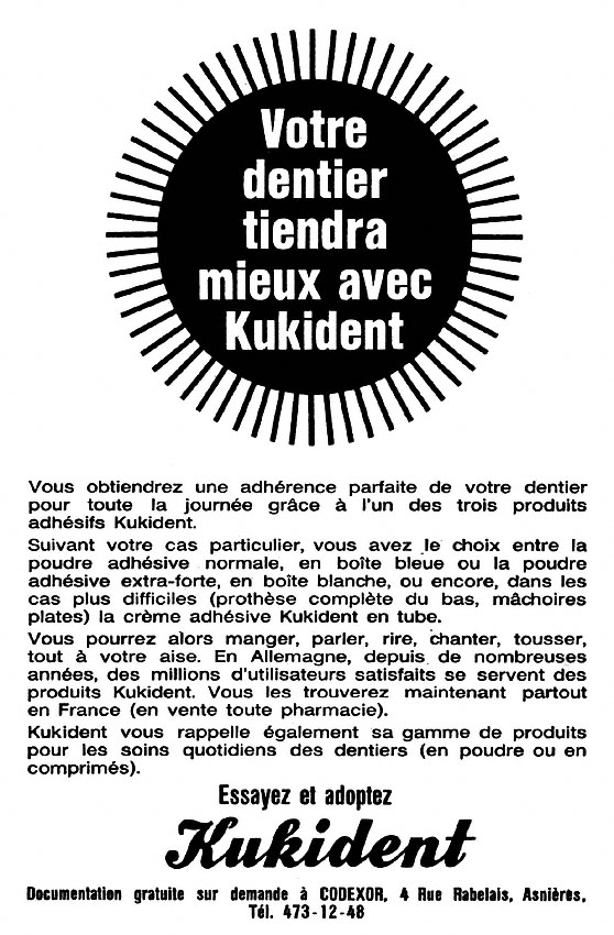 Publicité Kukident 1966