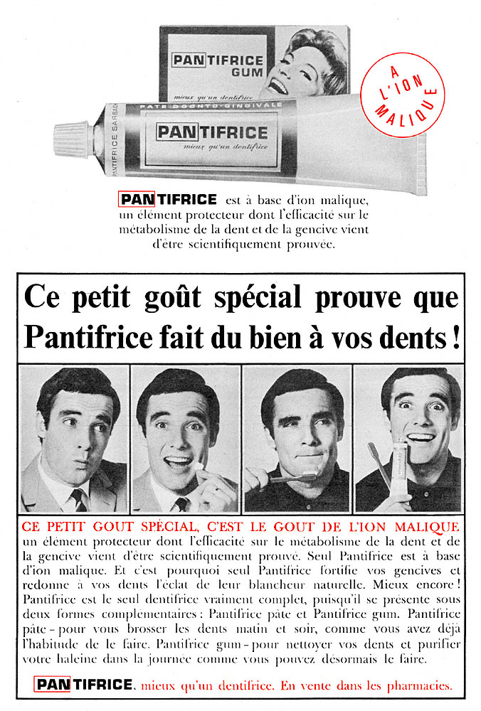 Publicit� Pantifrice 1965