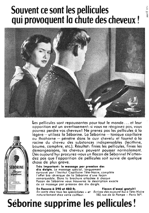 Publicité Seborine 1956