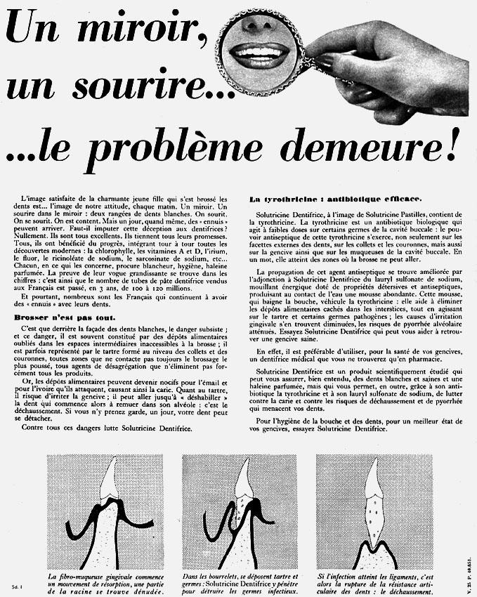 Publicité Solutricine 1958