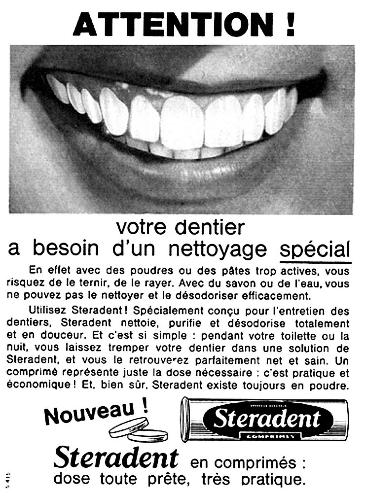 Publicit� Steradent 1964