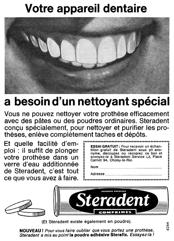 Publicit� Steradent 1966
