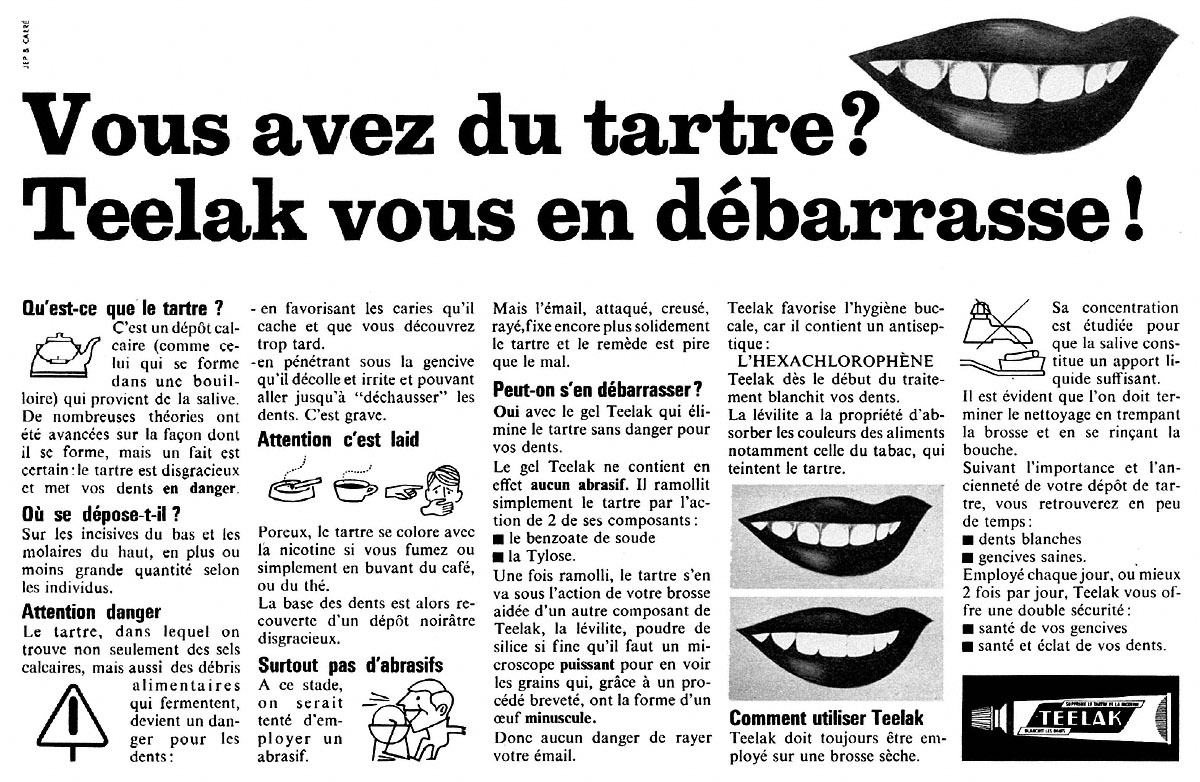 Publicit� Teelak 1965