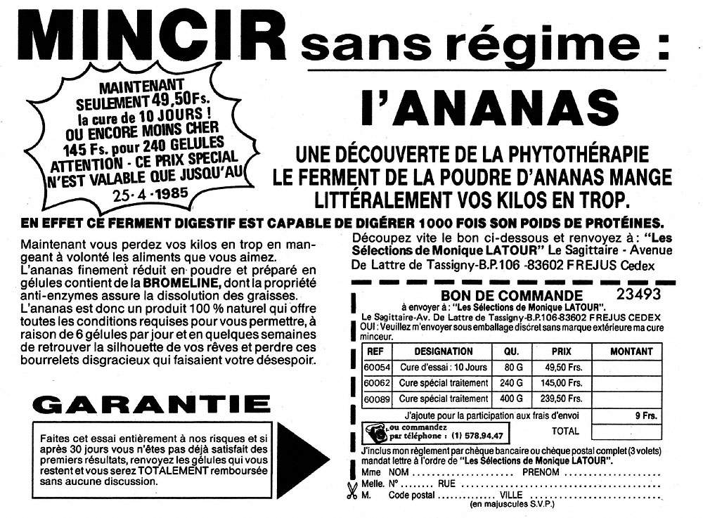 Publicité Zzdivers_SOI7 1985