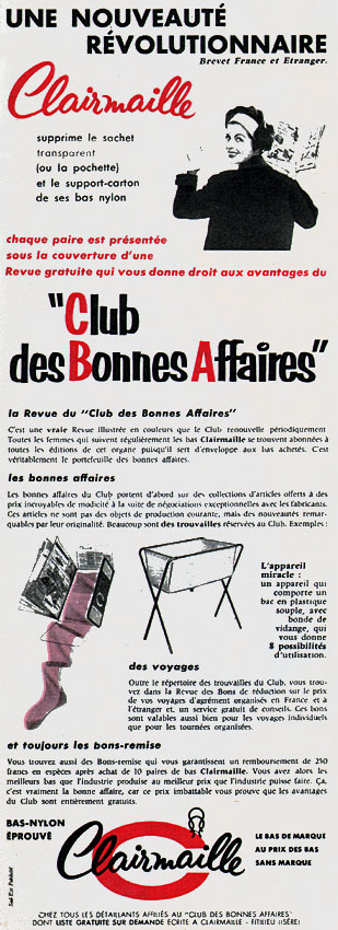 Publicité Clairmaille 1959