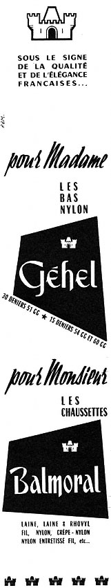 Publicité Gehel 1951