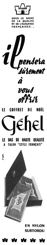 Publicité Gehel 1951