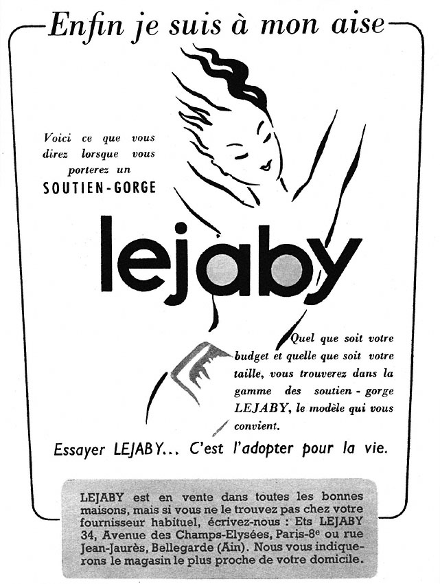 Publicité Lejaby 1952