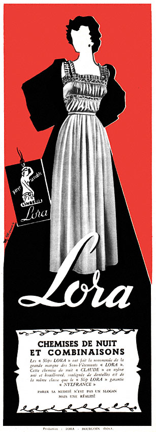 Publicité Lora 1953