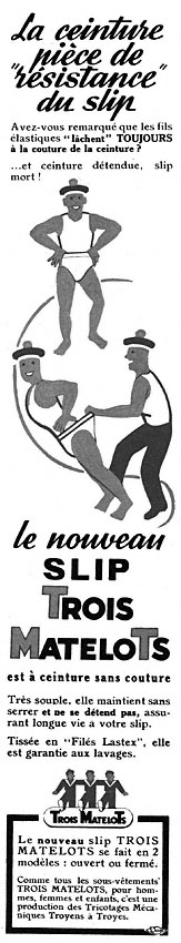 Publicité Trois matelots 1952