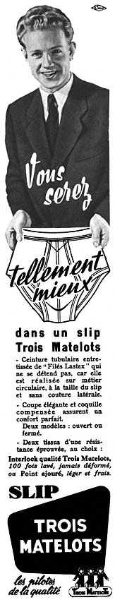 Publicité Trois matelots 1953