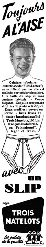 Publicité Trois matelots 1953