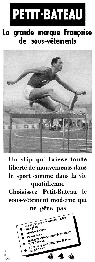 Publicité Petit bateau 1958