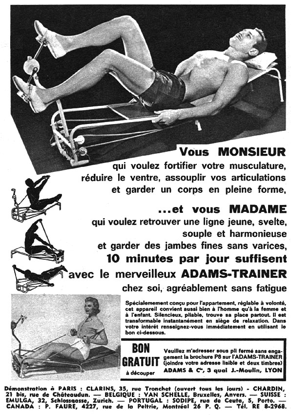 Publicité Adams Trainer 1961