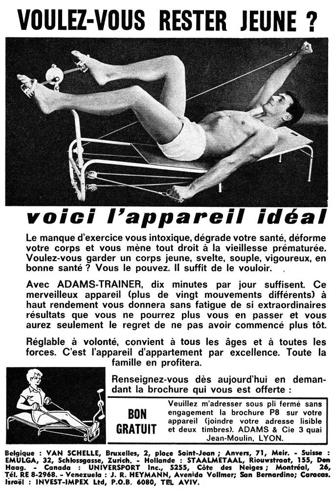 Publicité Adams Trainer 1963