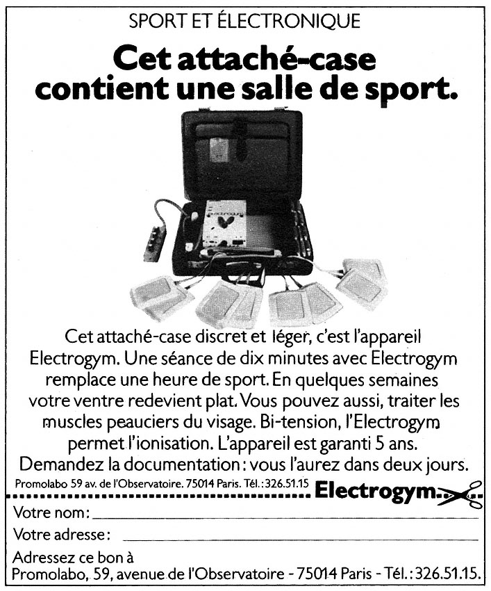 Publicité Electrogym 1973
