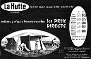 Publicité La Hutte 1960
