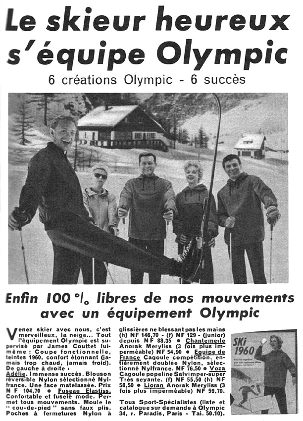 Publicité Olympic 1959