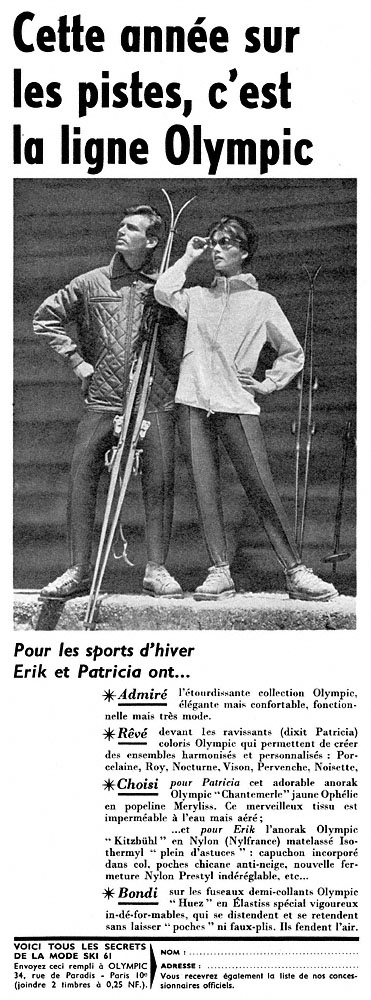 Publicité Olympic 1960