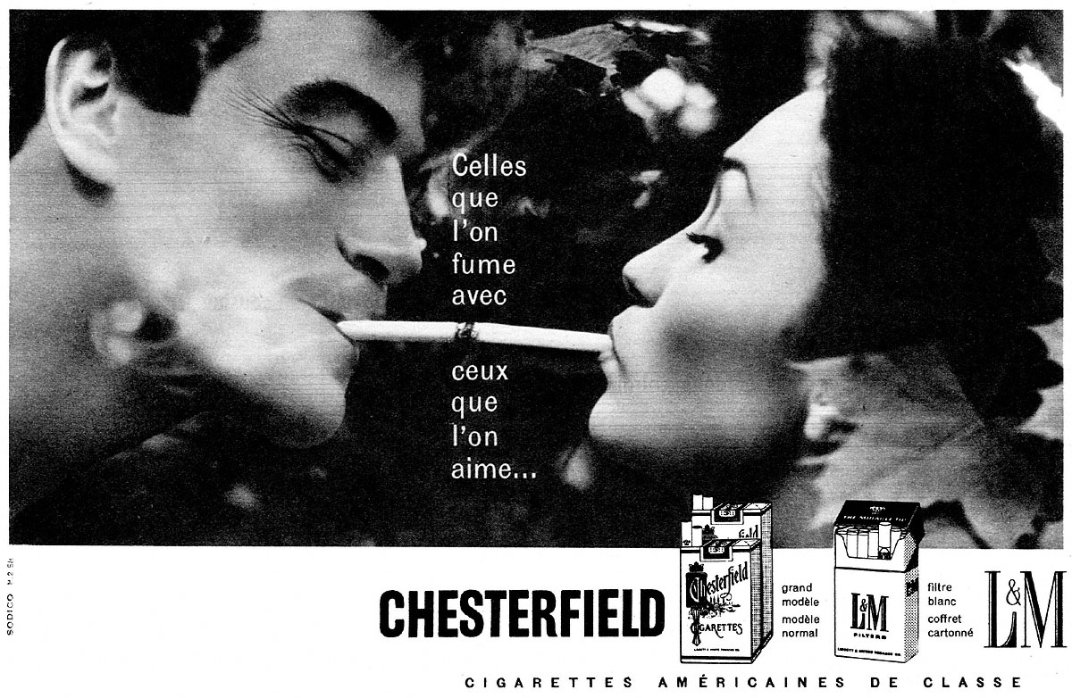 Publicité Chesterfield 1958