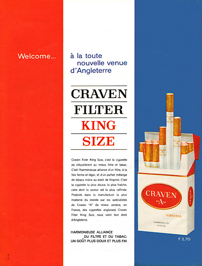 Publicité Craven 1963