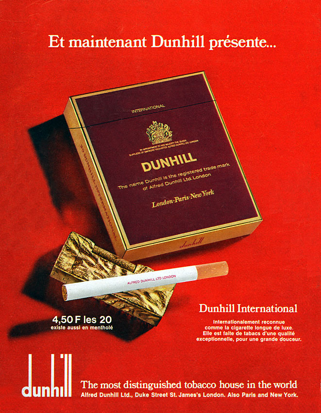 Publicité Dunhill 1971