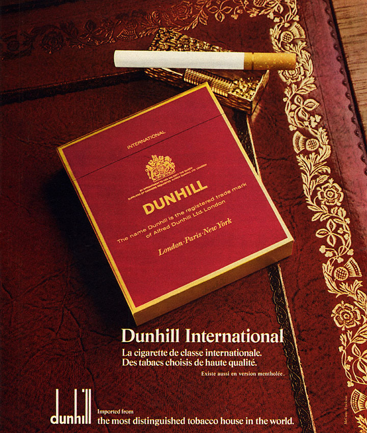 Publicité Dunhill 1972