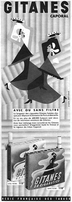 Publicité Gitanes 1956