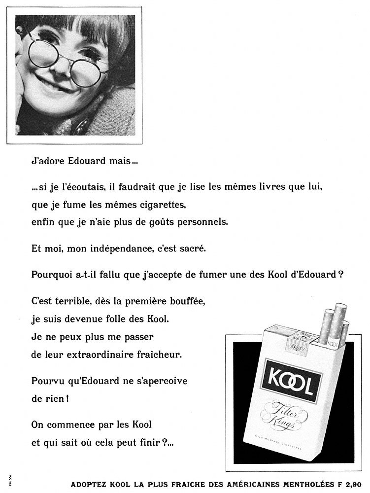 Publicit� Kool 1966