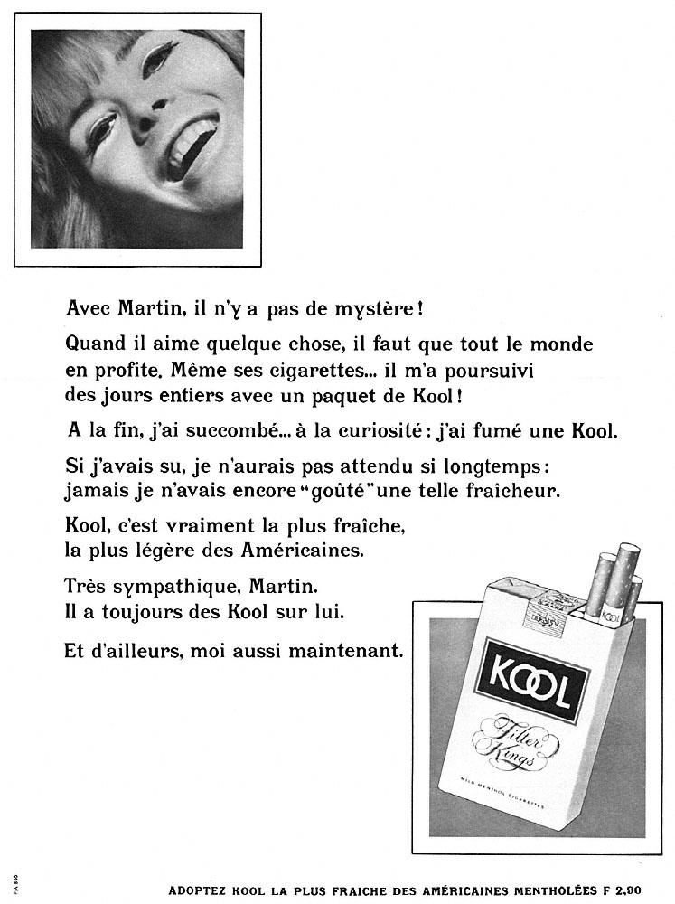 Publicit� Kool 1966