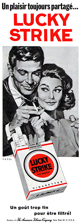 Publicité Lucky Strike 1962