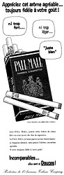 Publicit Pall Mall 1960