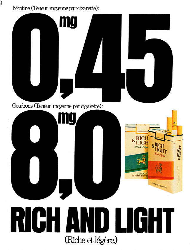 Publicité Rich & Light 1978