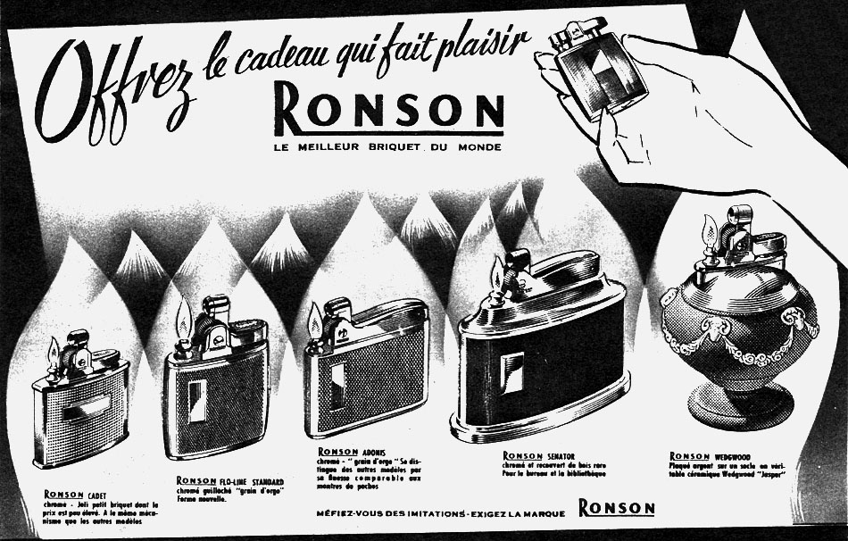 Publicité Ronson 1955