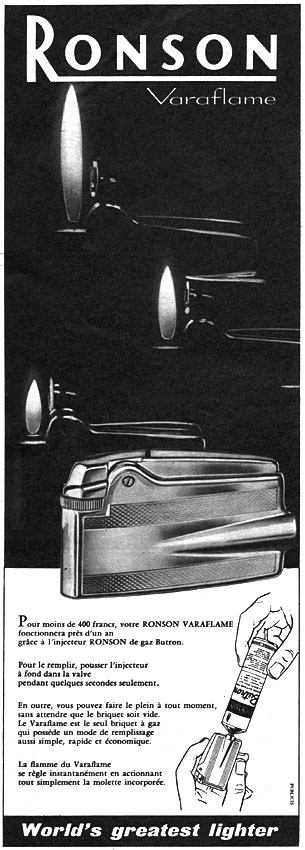 Publicité Ronson 1959