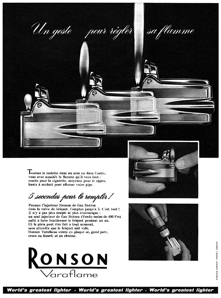 Publicité Ronson 1959