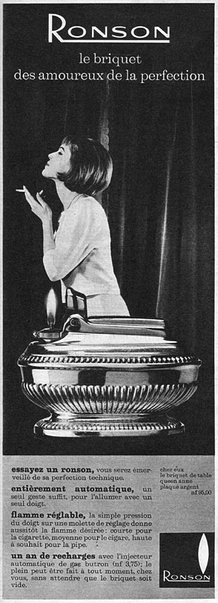 Publicité Ronson 1961