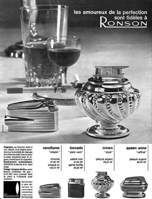 Publicité Ronson 1962