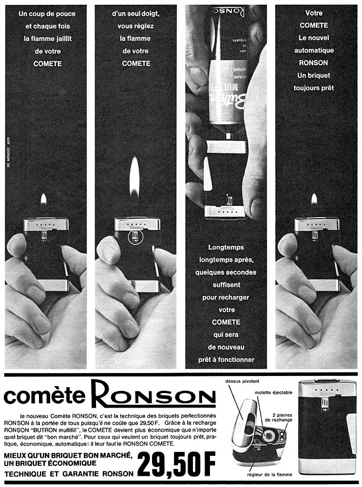 Publicit� Ronson 1966