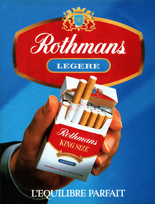 Publicité Rothmans 1986